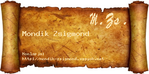 Mondik Zsigmond névjegykártya